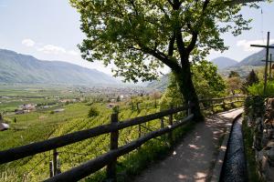 Marlinger irrigation canal with outlook into the Adige Valley